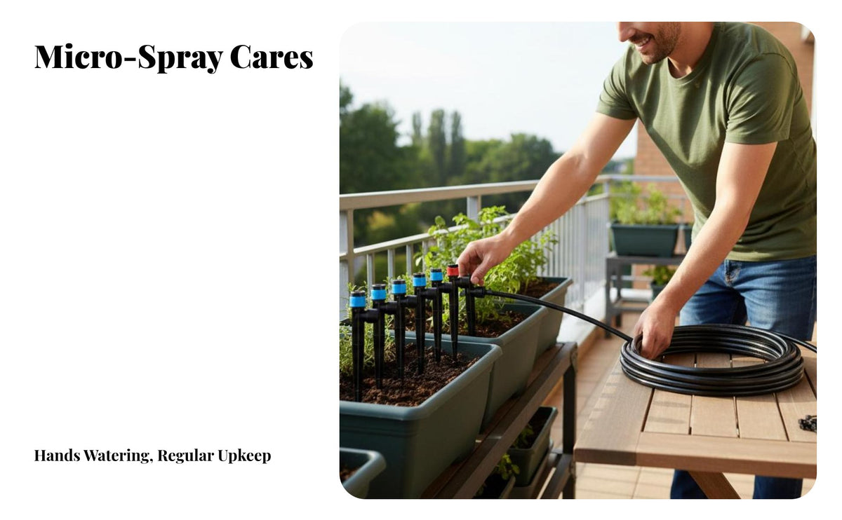 Drip Irrigation Kit Quick Connect Fittings Automatic Plant Watering System Easy Installation DIY Irrigation System for Balcony, Stream Er Bed