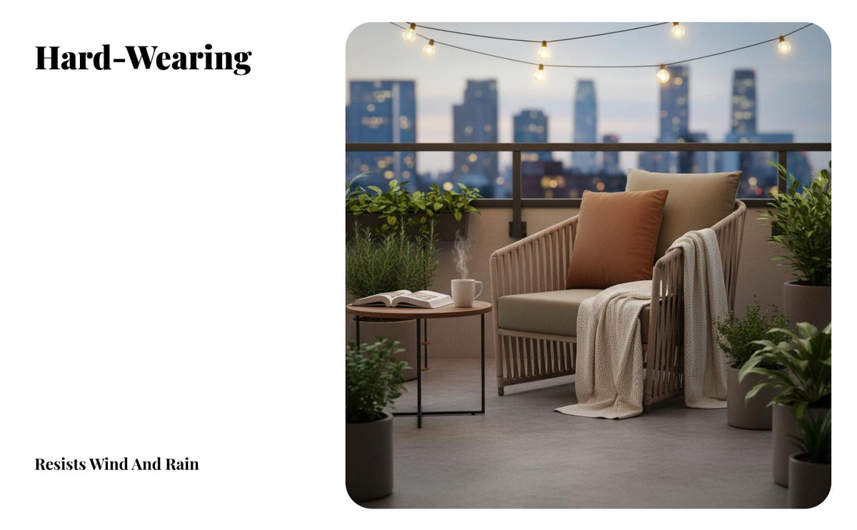 3 Pieces Weather-Resistant Rope Weave Conversation Group Modern Aesthetic Patio Furniture space-saving Outdoor Furnishing for Apartment Dwellers, Homeowners, pairs, Balcony, Terrace, Garden, support cushionyard