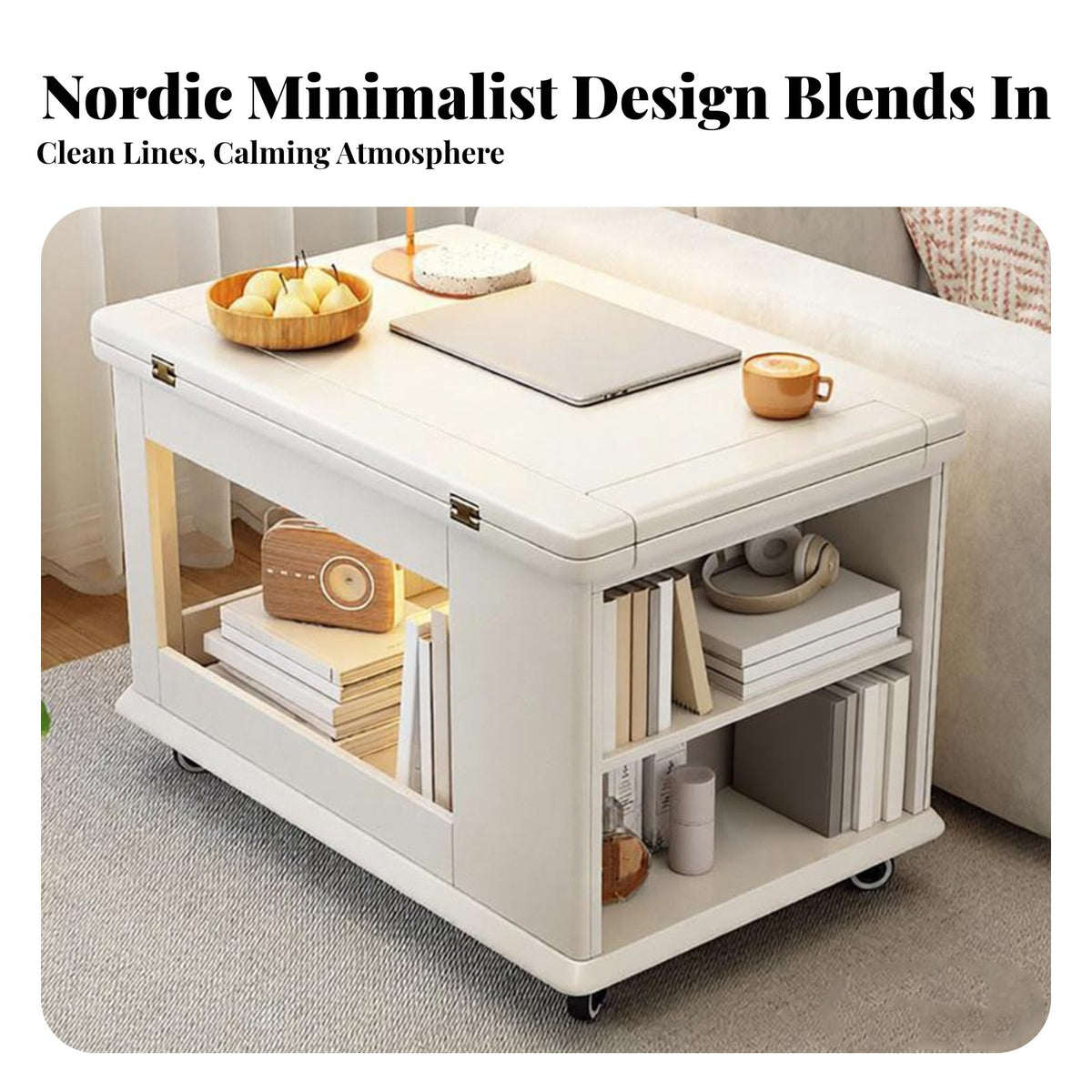Space-Saving Foldable &coffee Trolley Multi-Functional Serving &coffee caddy adaptable Design Household Furniture dual-level Shelves for Apartment Dwellers, Hosts, catering Professionals, Living Room, Small areas, Balcony, Bedroom