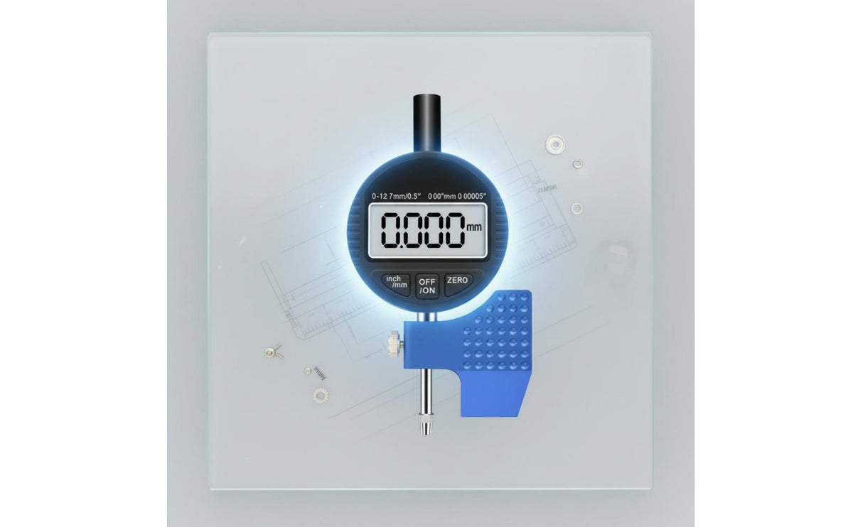 Metal Base Step Height Gauge 0.01 mm Precision Digital Display Indicator Auto-Reset to Baseline Digital Depth Gauge Large LCD Display for Quality Insp