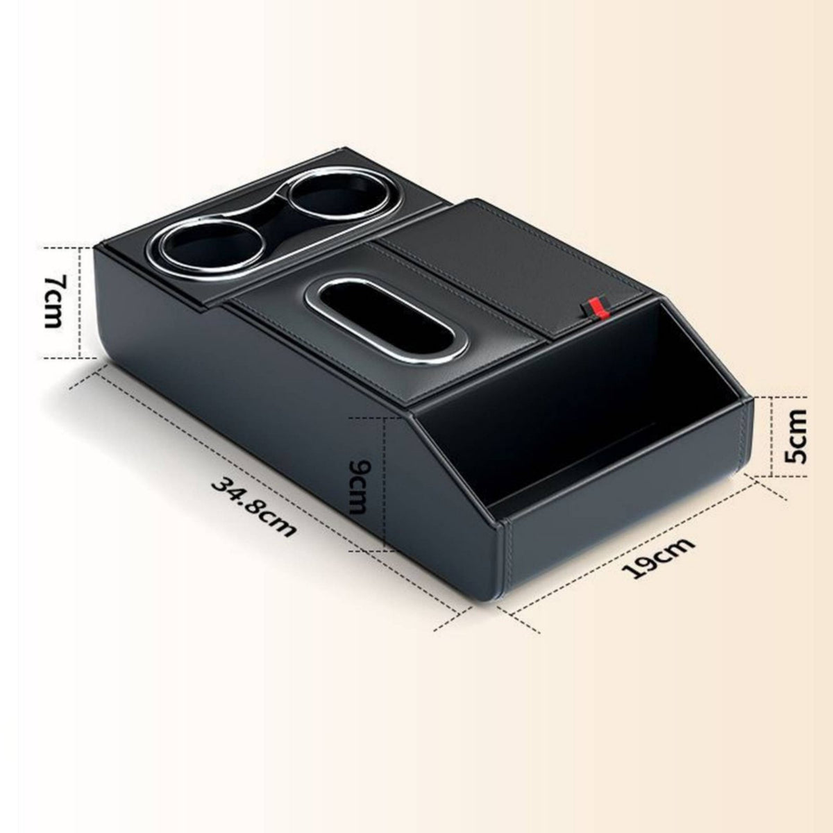 Large Capacity Armrest Heightening Pad Storage Box Multi-Functional 5 in 1 Car Interior Organizer Anti-Slip Base for Road Trips