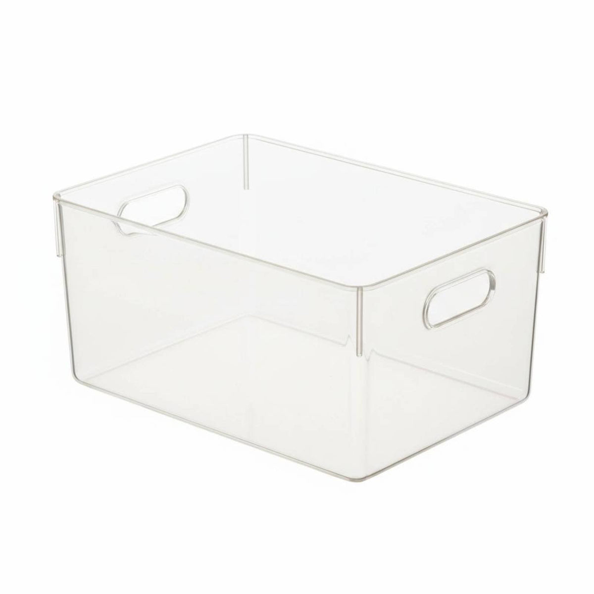Easy Visibility Rectangular Acrylic Container Multipurpose Clear Storage Box Space Saving Cabinet Organizer Basket Sturdy for Students, Homeowners, Desktop, Kitchen, from Ice, Bathroom