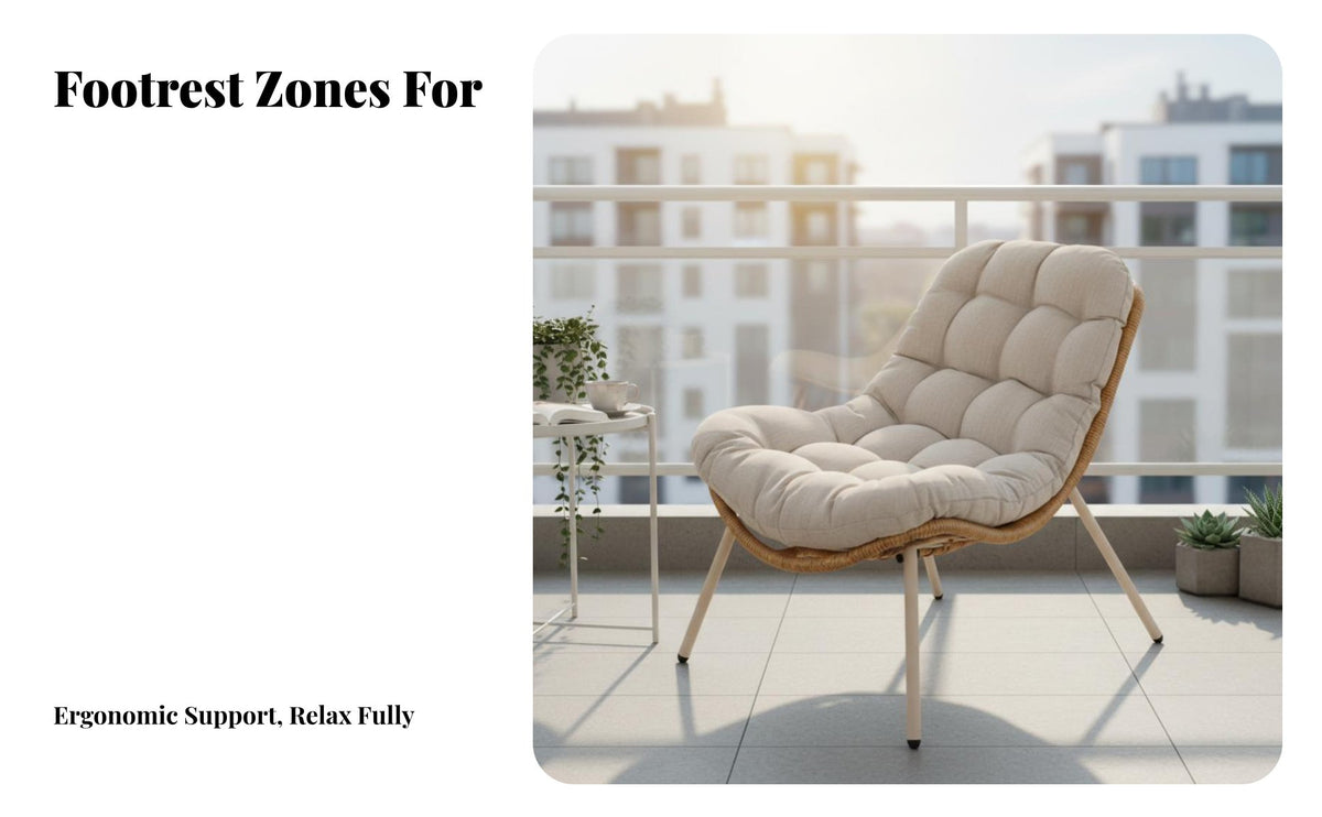 Ergonomic Design Padded Scoop Rocker Sturdy Frame Leisure Chair Thick Cushion Outdoor Furniture Wide Seat for Relaxation Seekers, Homeowners, Balcony, Patio, Garden, Living Room