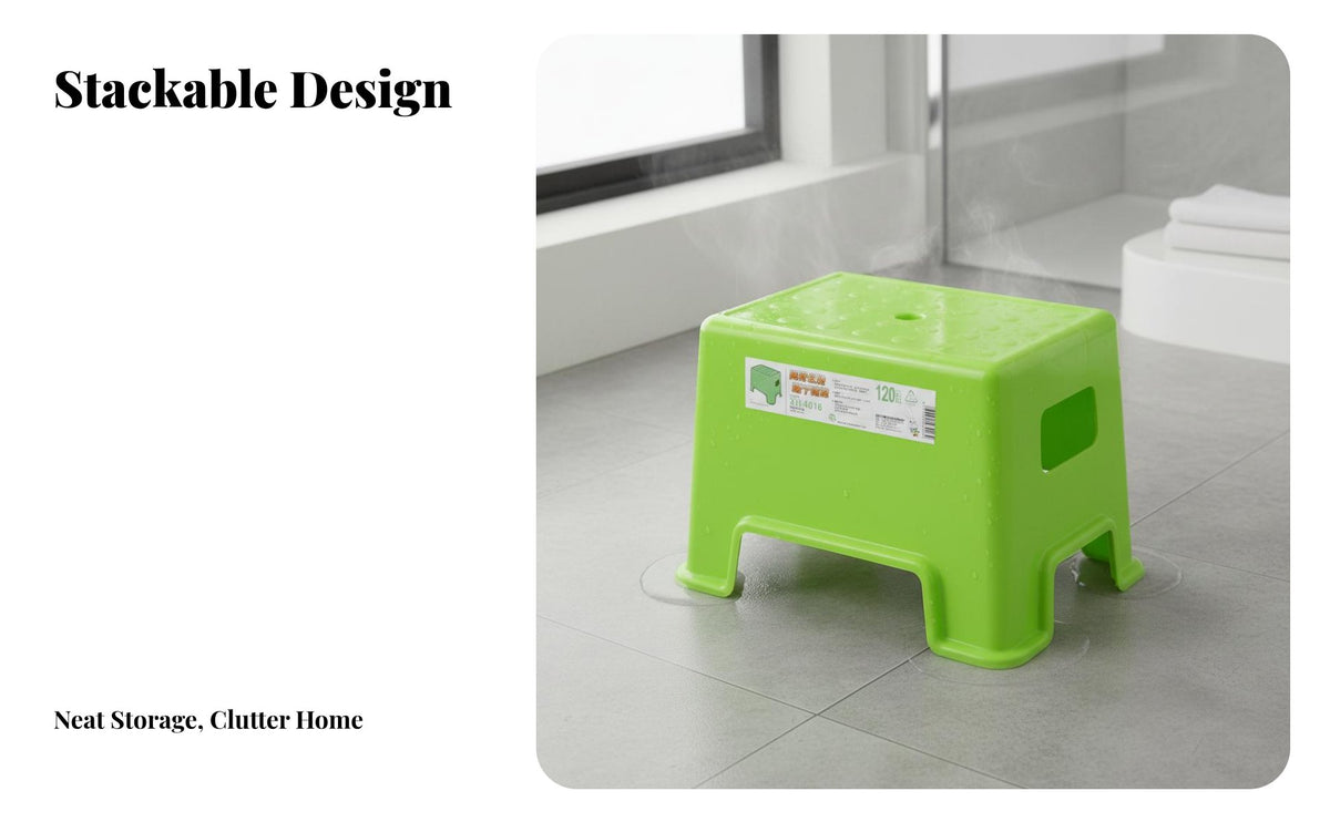 Simple Modern Design Lightweight Utility Stool Multi-Purpose Stackable Plastic Stool Space-Saving Household Furniture Thickened and Long-Lasting for Children, Homeowners, Bathroom, Entryway, Living Room, Bedroom