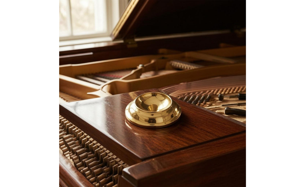 Cup-Shaped Grand Piano Rod Support Gold-Colored Piano Rod Support Fitting Polished Finish