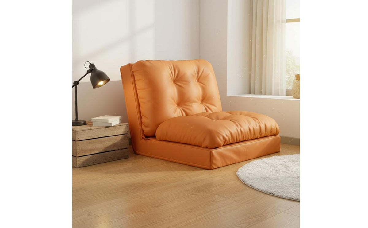 Multi-Functional Foldable Floor Sofa Bed Space Saving Adjustable Lazy Sofa Soft Padded Convertible Sleeper Chair Ergonomic Support for Students, Bay Window, Small Areas, Bedroom, Dorm Room
