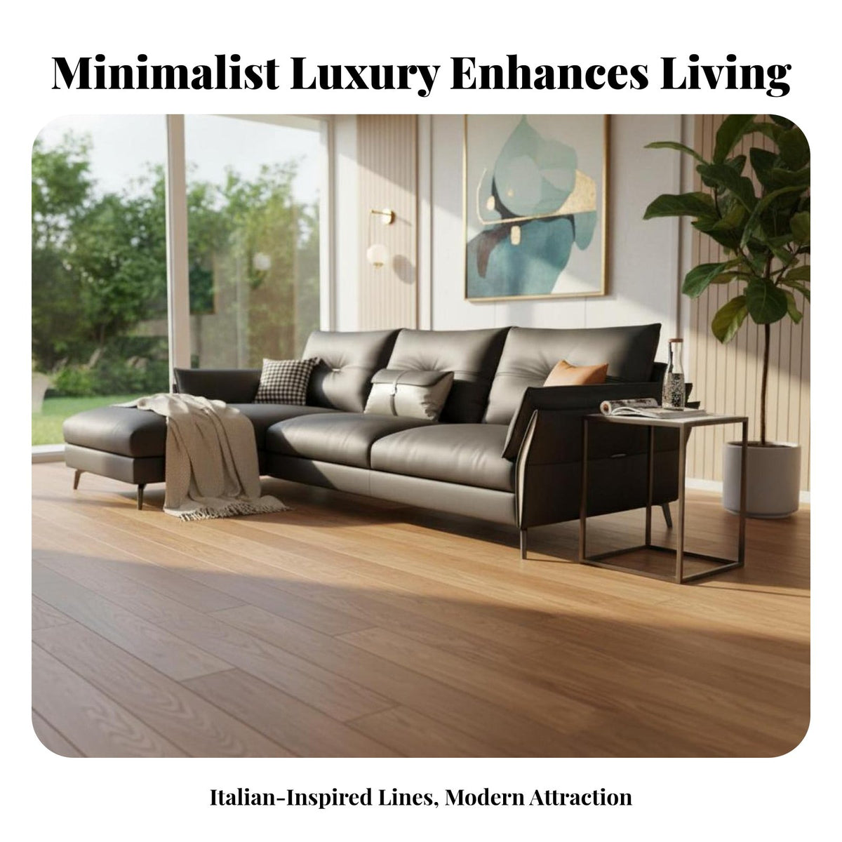 Chaise Lounge Sofa Minimalist design & aesthetics L-Shaped Chaise Sofa Modern design-living Room Furniture for Apartment Dwellers, Homeowners, Studio