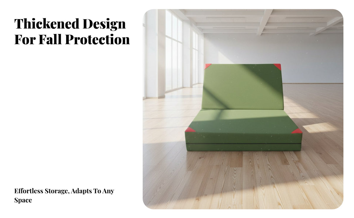 High Jump Landing Mat Foldable Design Thick Folding Crash Mat Impact Absorption Backward Roll Training Pad for Fighting Artists, Athletes, Dojo, Gym