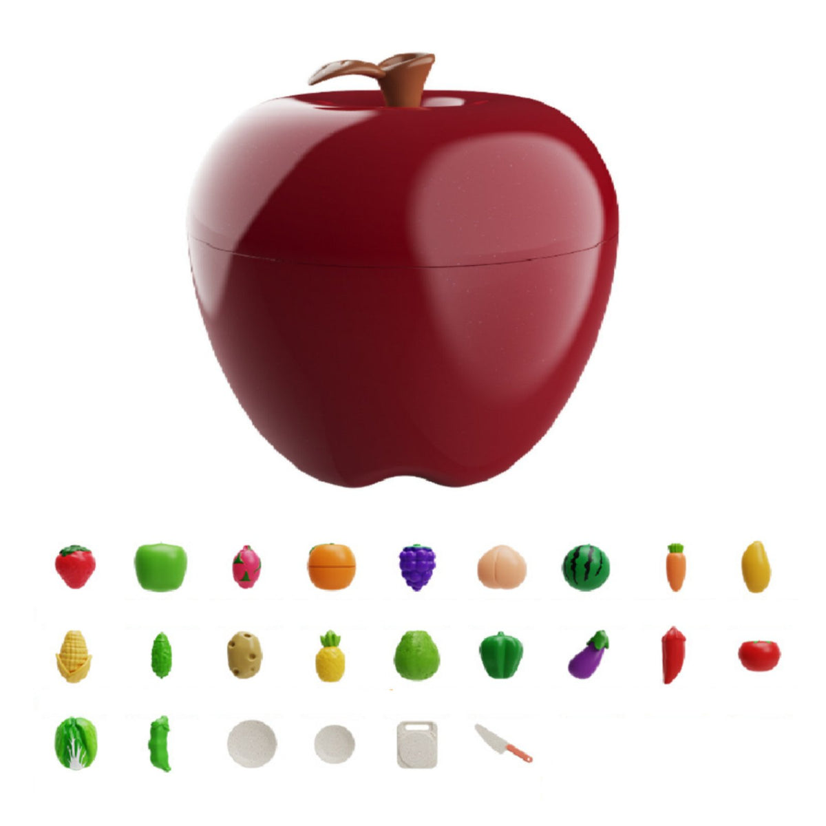 Fruit & Vegetable Cutting Toy, Pretend Kitchen Set, Fruit Storage, Simulation, Kids, Early Learning