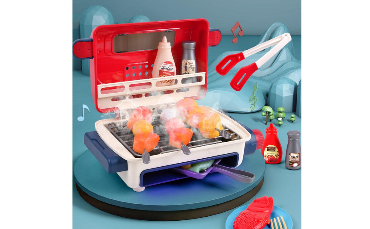 Cooking Toy Set Lights and Music Children's Play Kitchen Realistic Steam Effect Kids Outdoor Cooker Playset for Preschoolers, Young Children