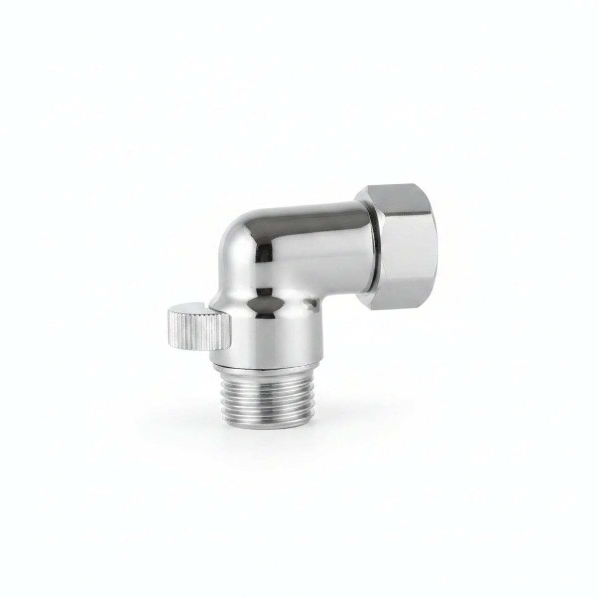 Compact Angle Shutoff Valve Plumbing Part Ridged Handle Chrome-Plated Angle Valve Waterproof for Rate Adjustment