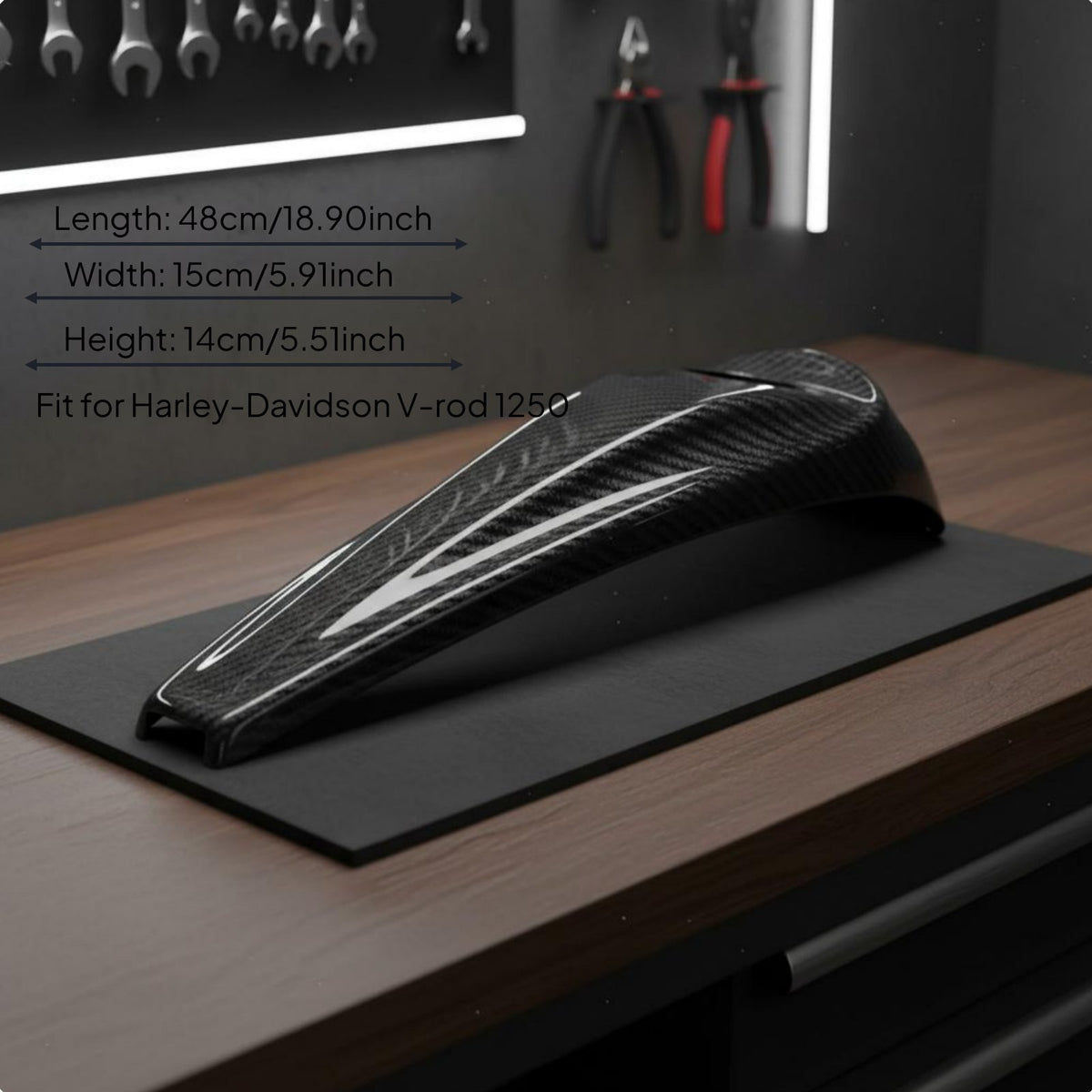 3K Weave Carbon Fiber Fuel Reservoir Cover Glossy Finish V-Rod Fuel Reservoir Shroud