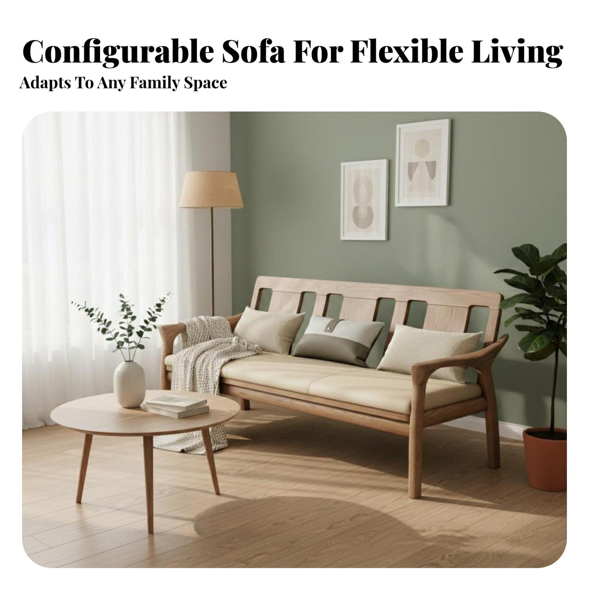 Nordic Design Wooden Frame Sectional two-season Season Use Configurable Sofa Set Space Saving Living Room Furnishing abrasion Resistant Upholstery for Apartment Dwellers, Pet Owners, Homeowners, Small Spaces, Lounge Area