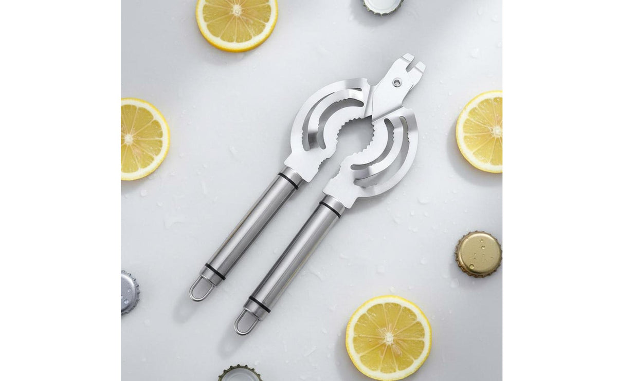 Multifunctional Bottle Opener Labor-Saving Versatile Bottle Opener Easy To Use Stainless Steel Lid Remover for Elderly, Restaurant, Camping
