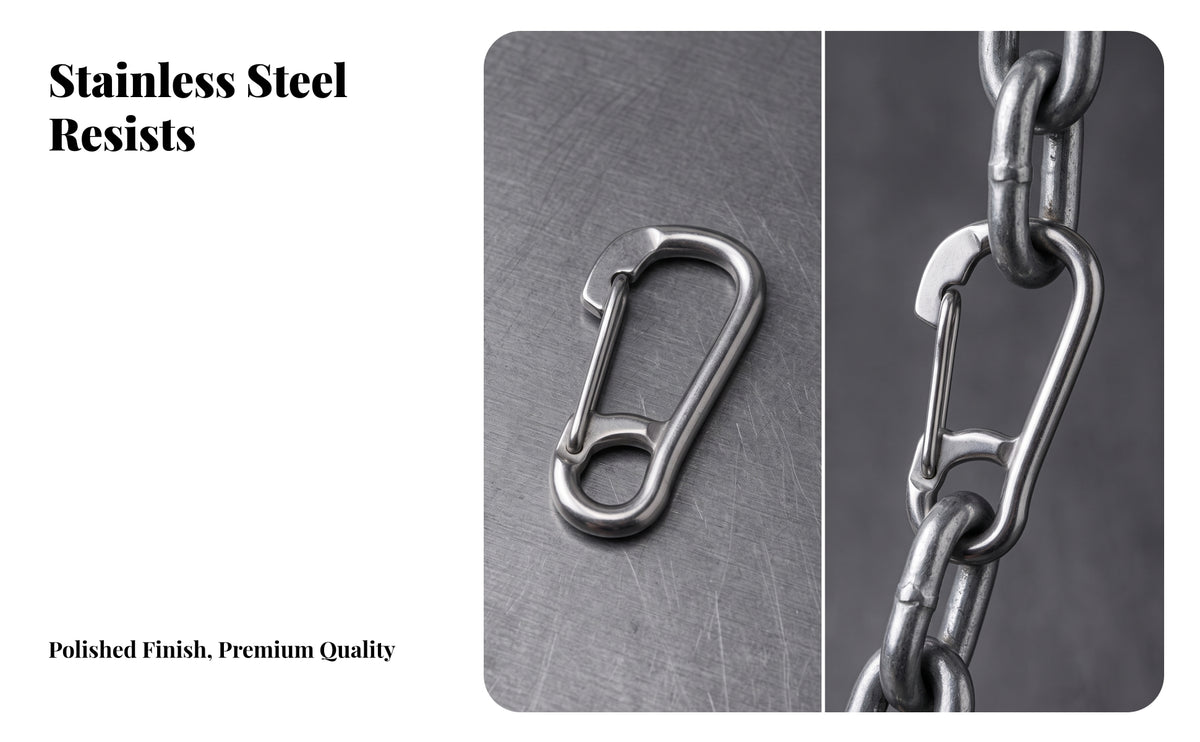 Stainless Steel Carabiner with Gate Clip