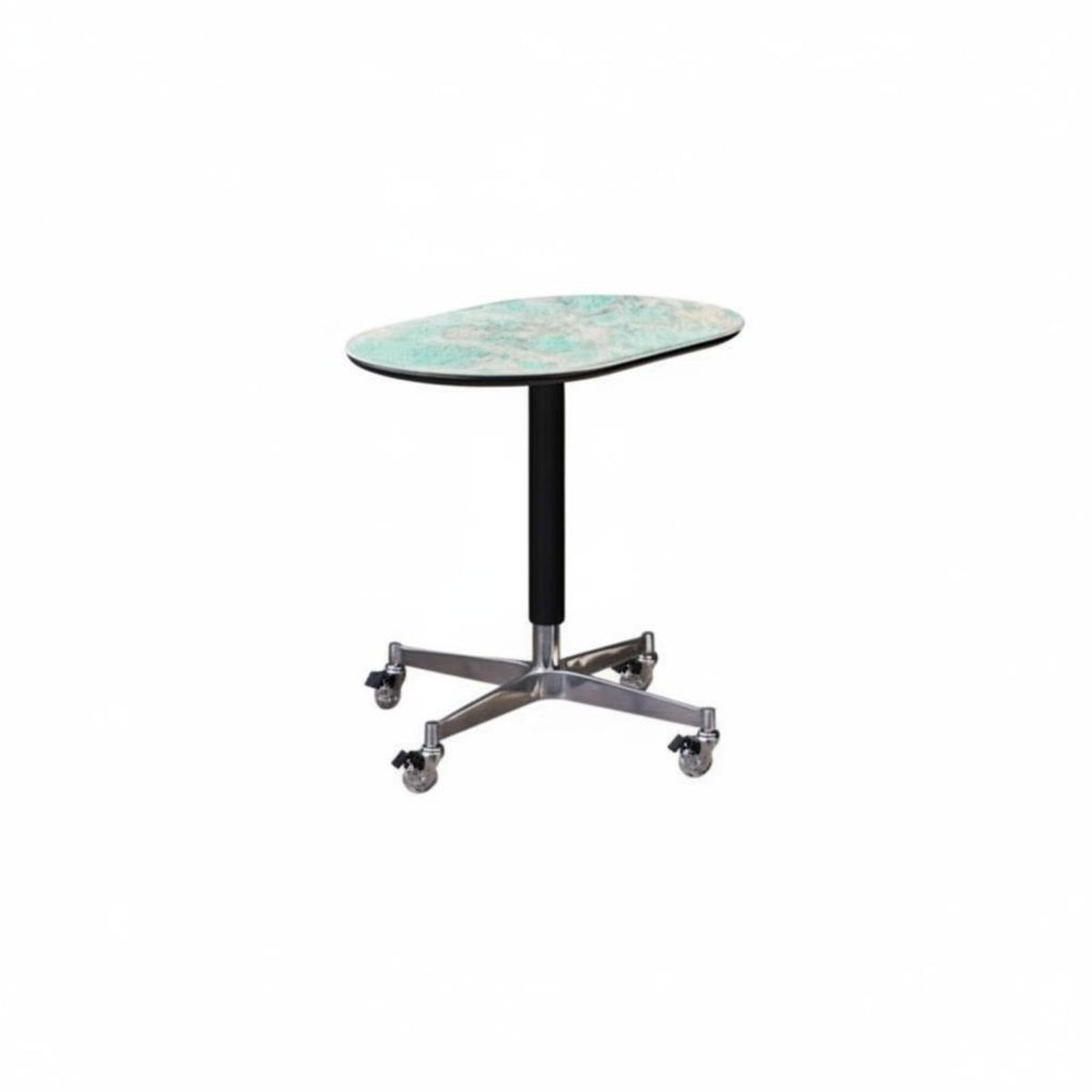 Rotatable Top Adjustable Round Pedestal Table Luxury Stone Look Pedestal Drink Table Minimalist design and living Room Furniture Movable for Apartment Dwellers, property owners, Students, Small areas, Bedroom, Lounge Area, Home Office