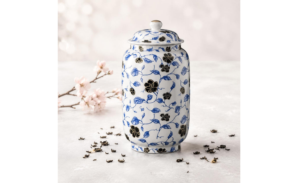 Sealed Tea Jar Reusable Ceramic Tea Container Smooth Surface Kitchen Storage