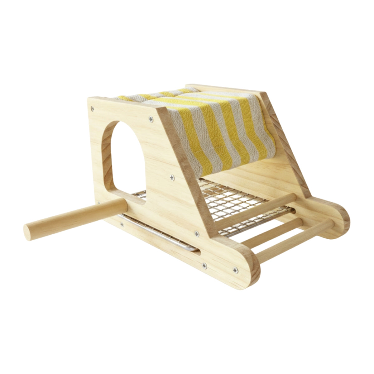 Wooden Bird Hut with Perch Natural Wood Bird Hut Secure Pet Supply Long-Lasting for Birds, Parrots