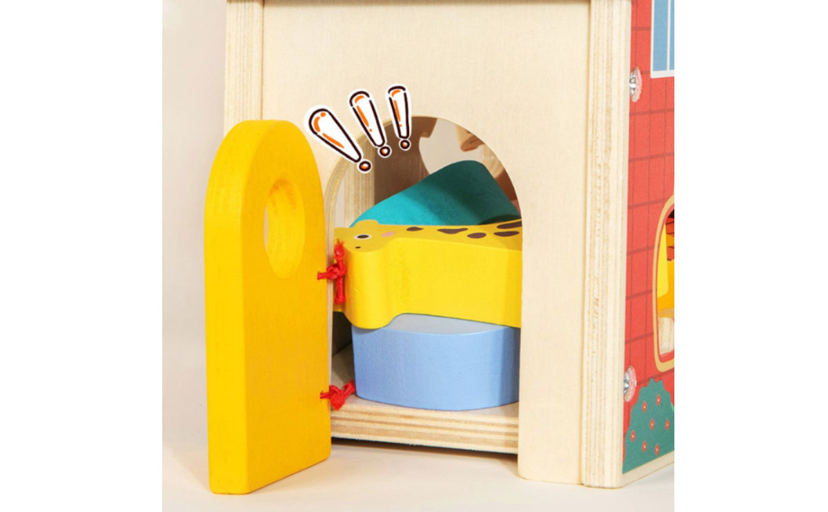Wooden Shape Sorting House Educational Wooden Farm Shape Sorter and Farm Animal Sorter for Little Ones, Kids