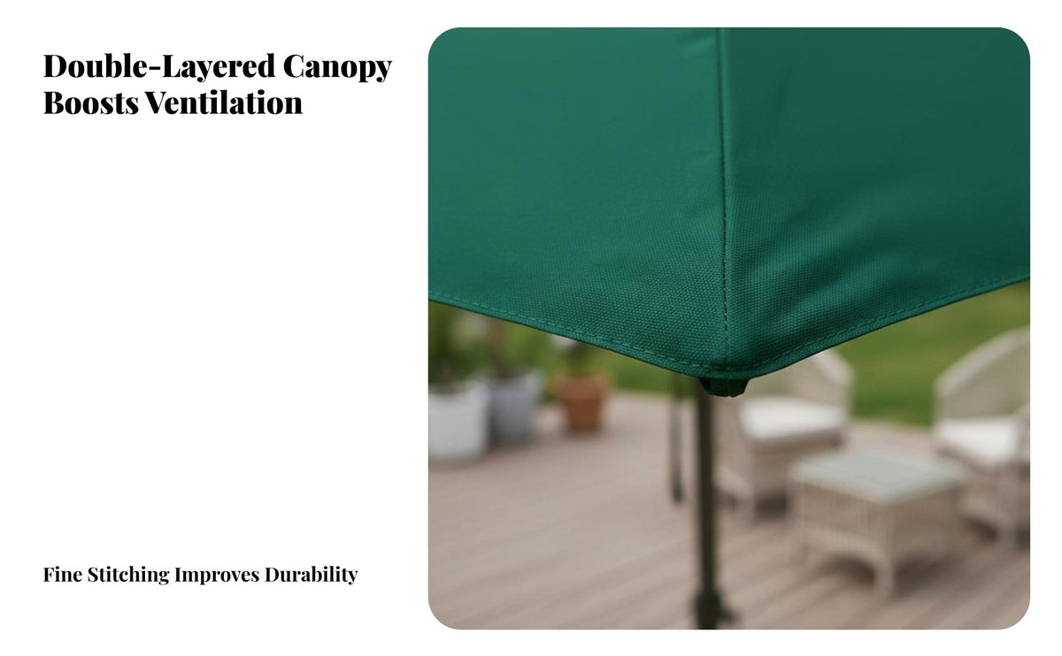 Replacement Umbrella Canopy Polyester Outdoor Umbrella Replacement Cloth Water Resistant Square Top for Businesses, Garden, Courtyard