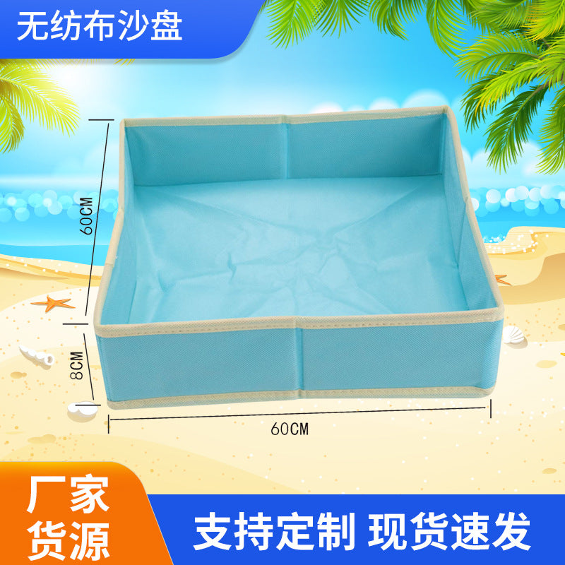 Children's Nonwoven Fabric Space Toy Sand Table, Foldable Sand Play Tray with Storage