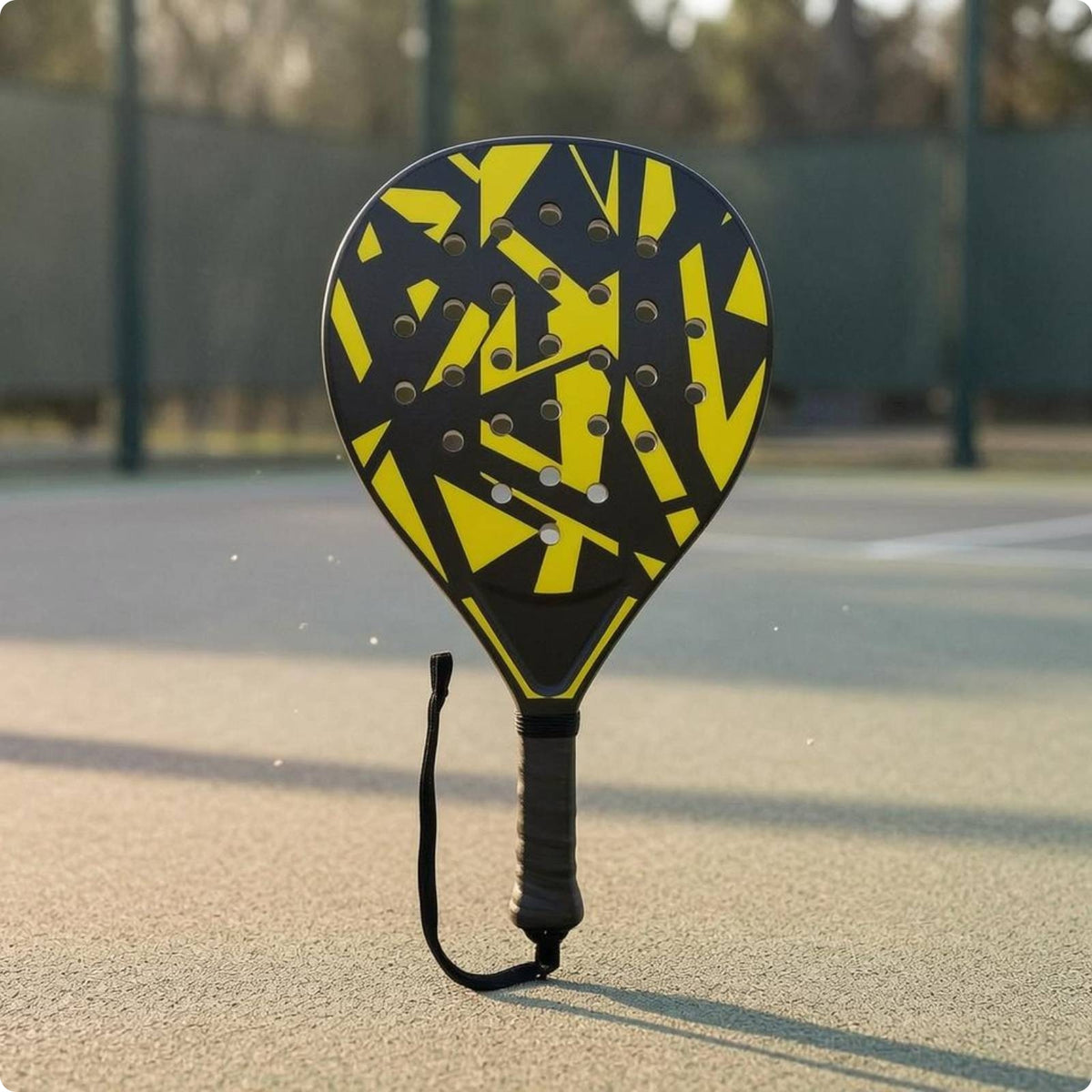 EVA Inner Core Teardrop Padel Racket Slim Frame Padel Racket Wrist Strap Game Gear Soft Foam