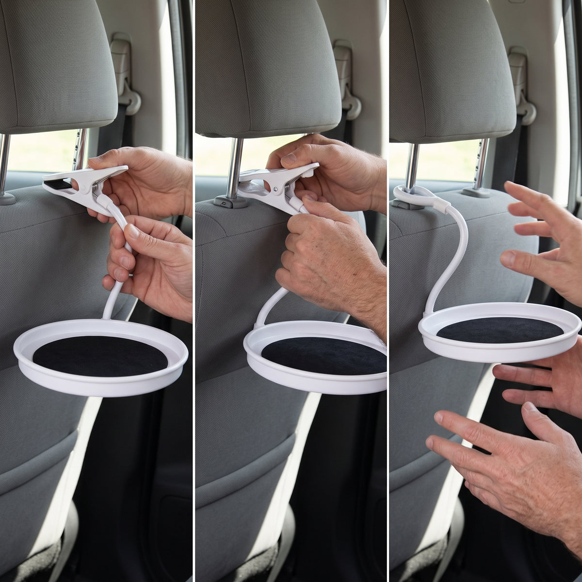 Car Seat Back Food and Drink Tray with Cup Holder