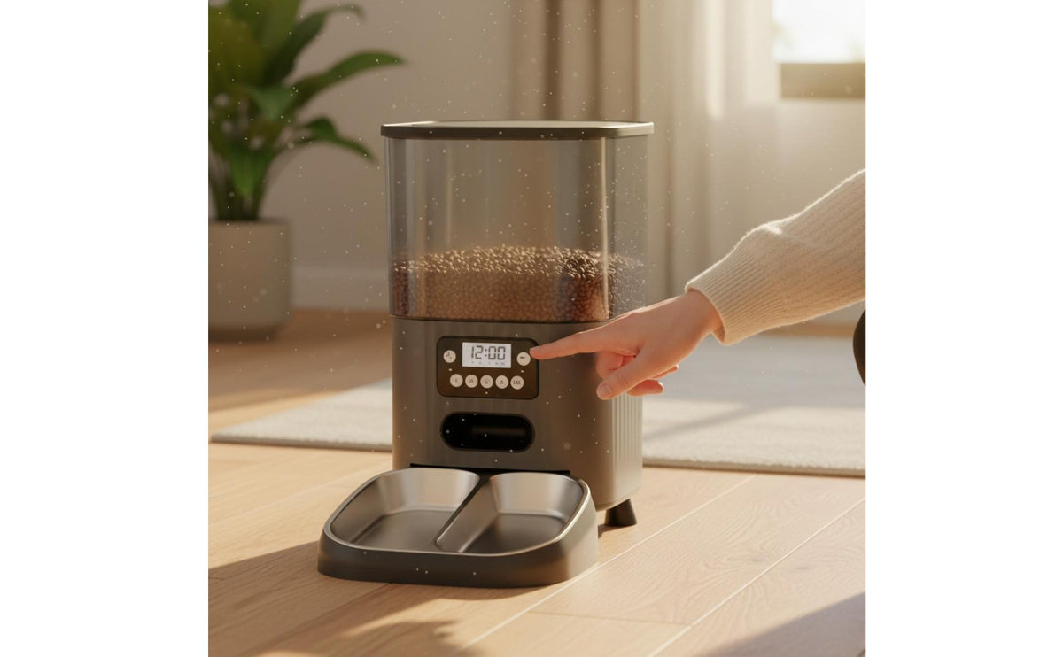 Automatic Pet Feeder Portion Control Smart Cat and Pet Feeder Humidity-Resistant Timed Food Dispenser for Those Away from Home, Business Trips