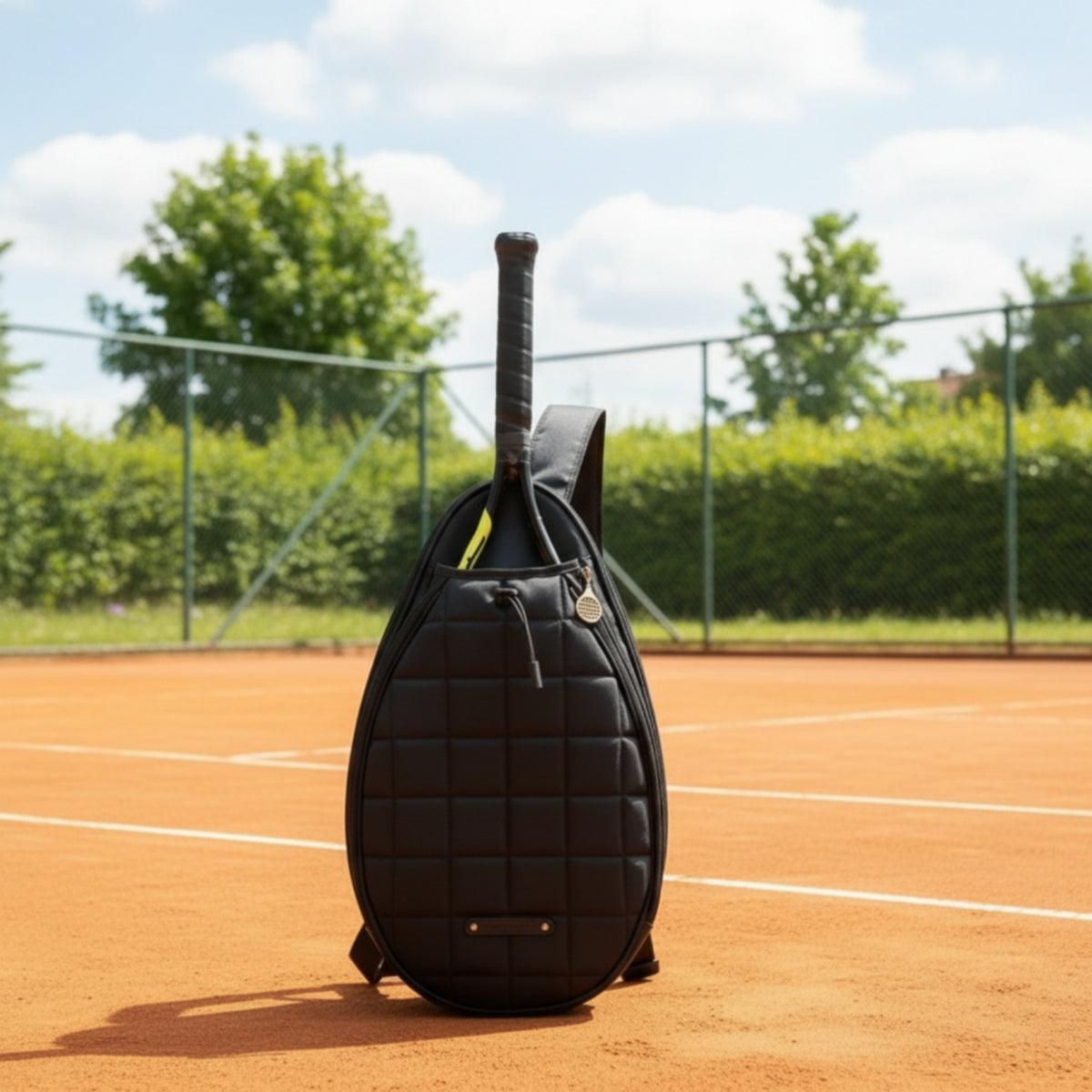 Quilted Tennis Racket Stylish Crossbody Racket Carrier Fashionable Tennis Bag with Padded Shoulder Strap for Badmintons Athletes, Training