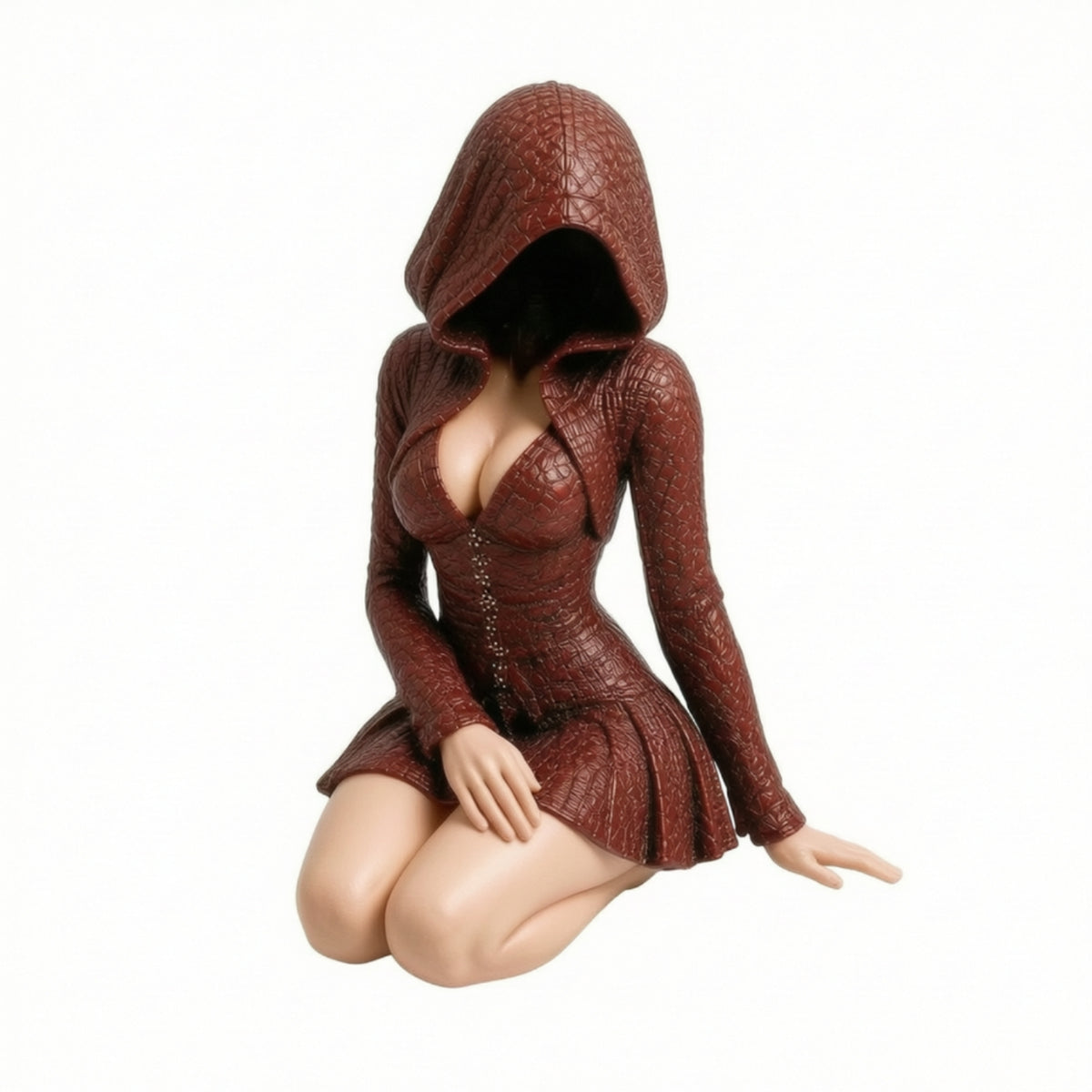 Hooded Lady Figurine Sculpted Hooded Lady Statue Eerie for Bookshelf, Desk