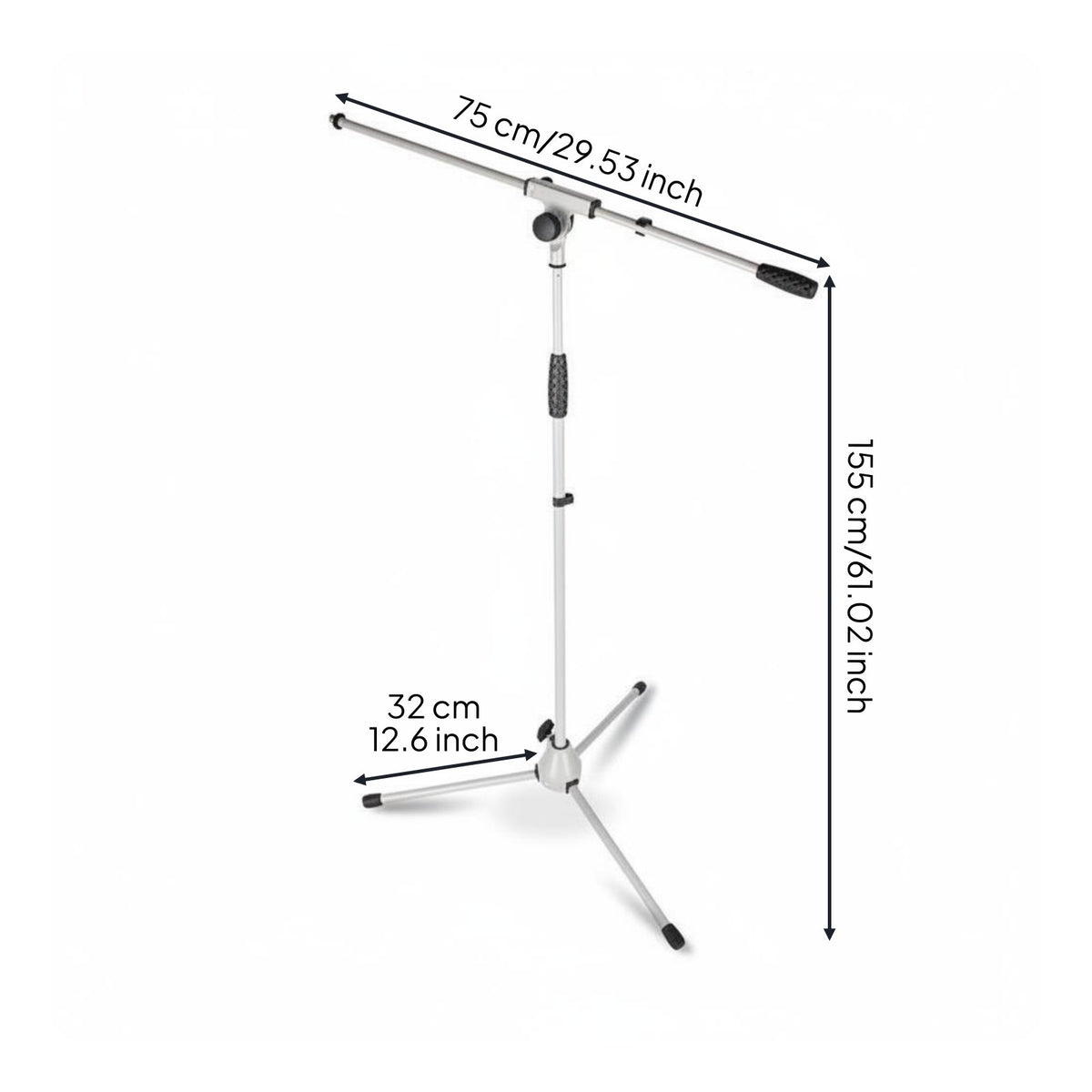Tripod Extendable Mic Stand Portable Adjustable Floor Audio Device Stand Foldable Foldable Audio Device Holder for Live Broadcast, Stage Performance