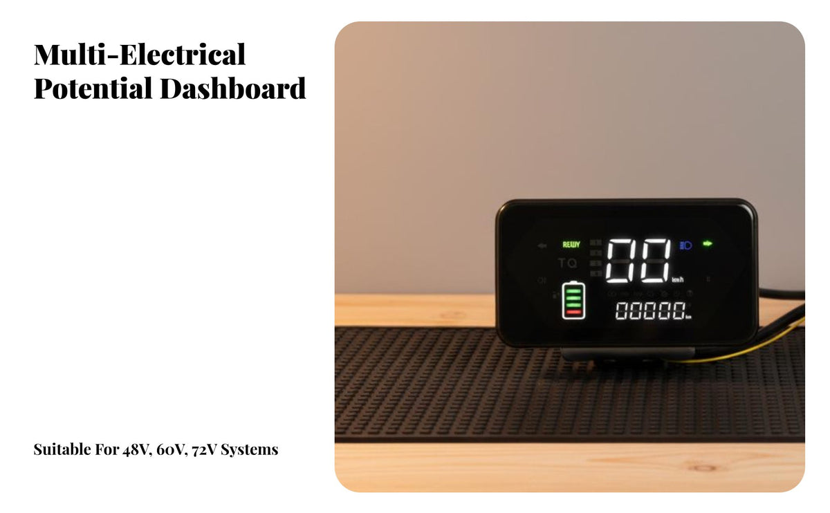 Electric Tricycle Dashboard 48V/60V/72V Compatible Digital Screen Battery Display Gauge Wide Compatibility Digital Instrument Cluster Assembly