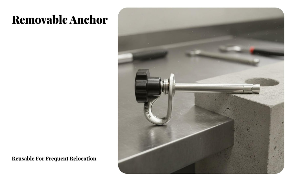 Reusable Climbing Anchor 304 Stainless Steel Removable Expansion Bolt High Strength Expansion Screw Anchor for Cavers, Outdoor, Mountaineering, Caving
