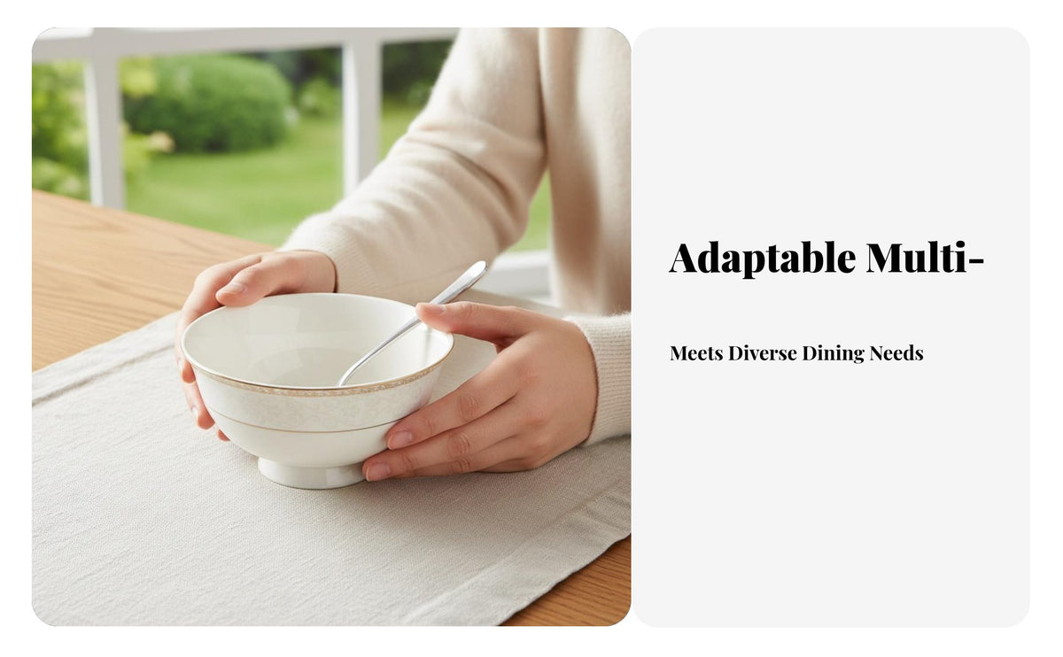 Ceramic Bowl and Plate Set, Bone China Tableware, Striped Pattern, Mix & Match, Elegant Home Dining