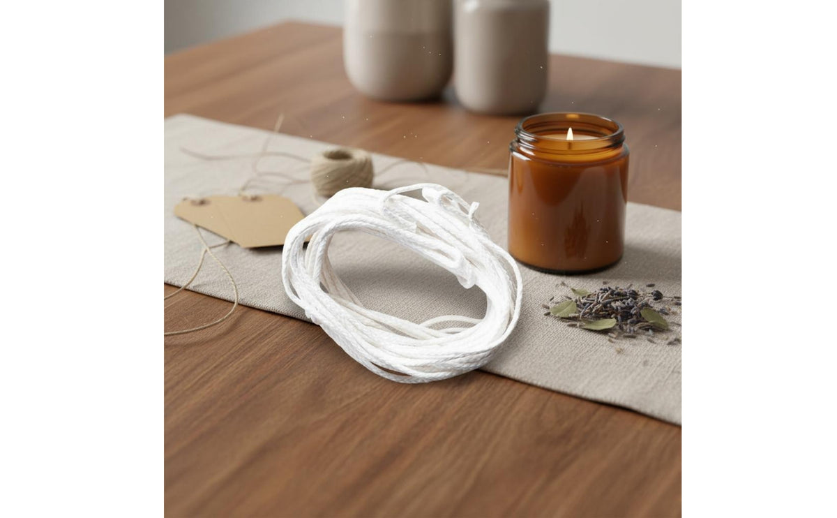 6 Meters Even Flaming Cotton Candle Wick Long-Lasting DIY Candle Wick Cord No Smell for Crafters