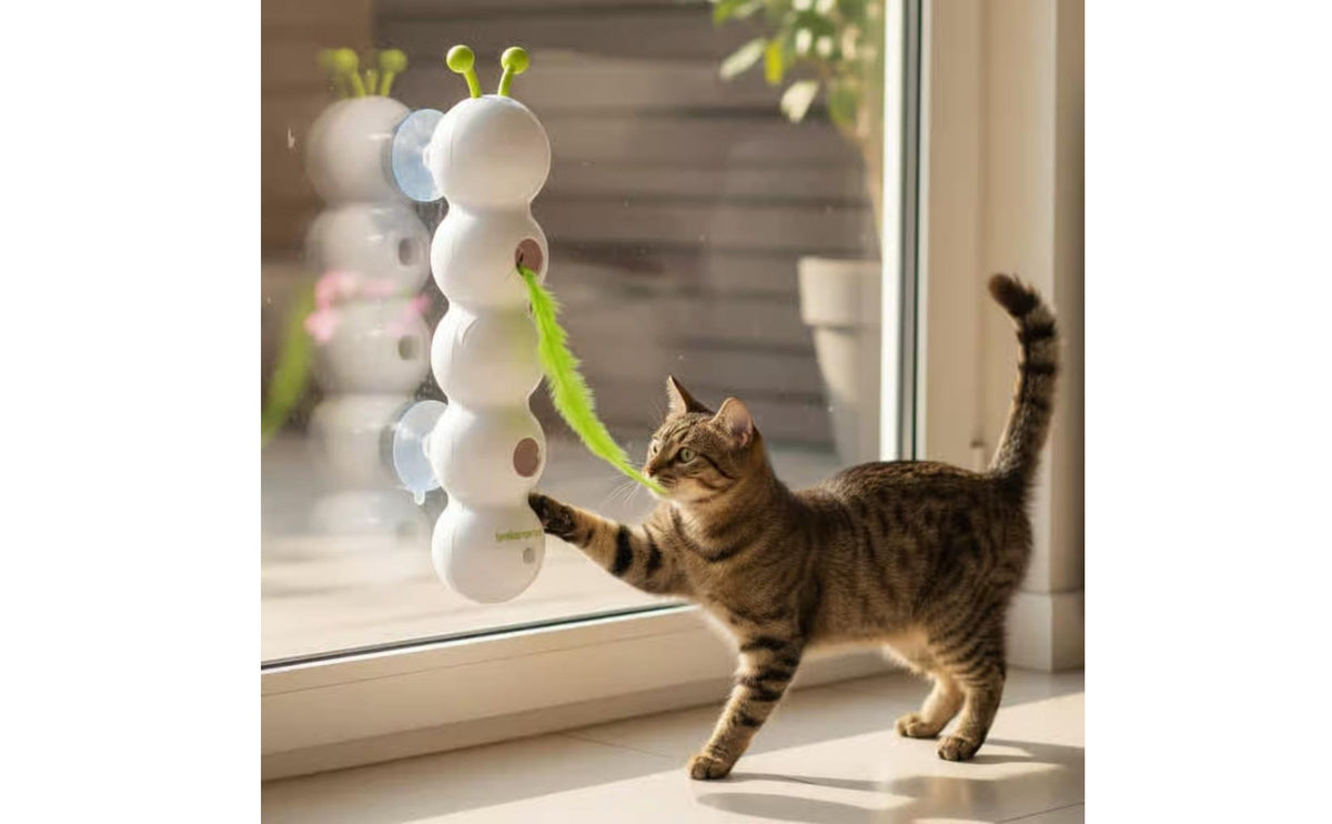 Mimics Genuine Prey Feline Whack-a-Rodent Toy Relieves Boredom Interactive Worm Feline Toy Suction Cup Mount for Cats, Kittens, Indoor