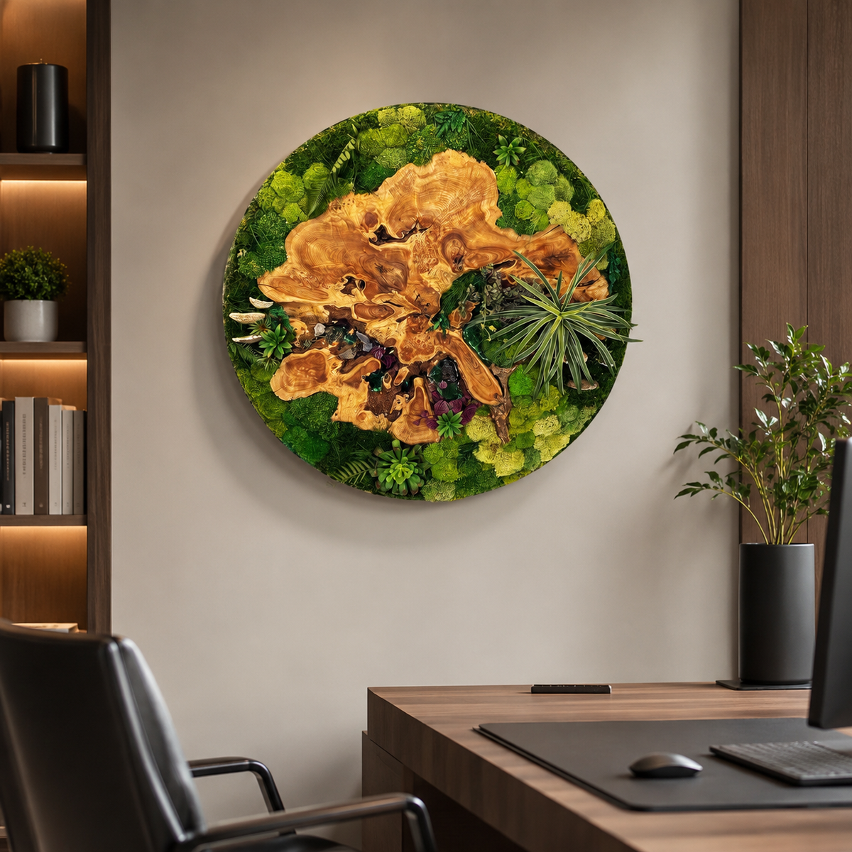 moss art wall decor