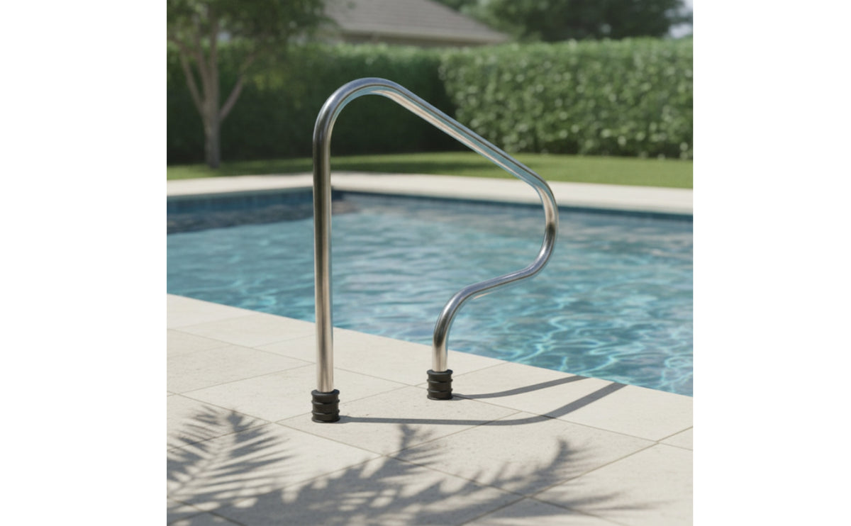 Stainless Steel Pool Handrail Curved Pool Handrail with Mounting Hardware Polished Railing Cylindrical