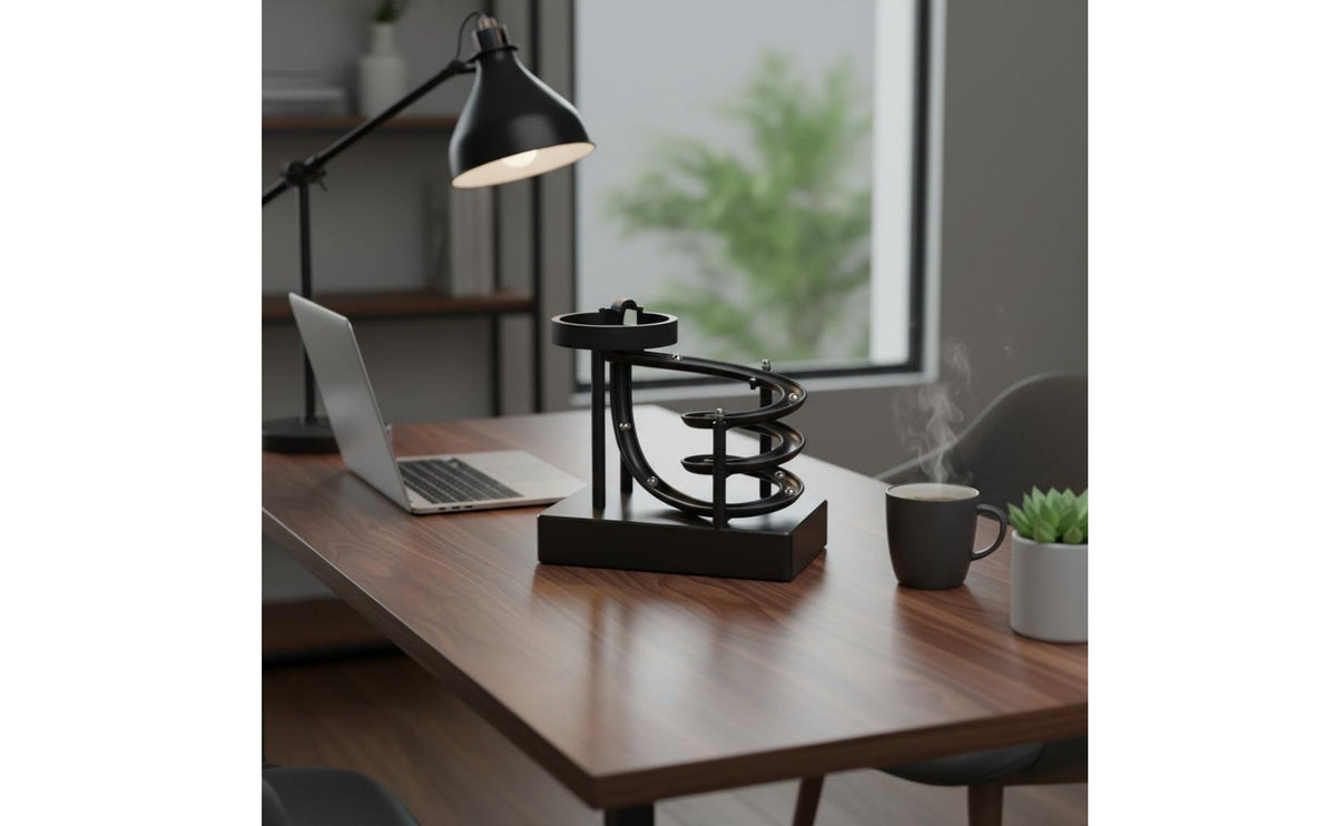 Rolling Ball Sculpture Touch Control Marble Machine Quiet Helical Pathway Dynamic Desk Decor for Office Workers