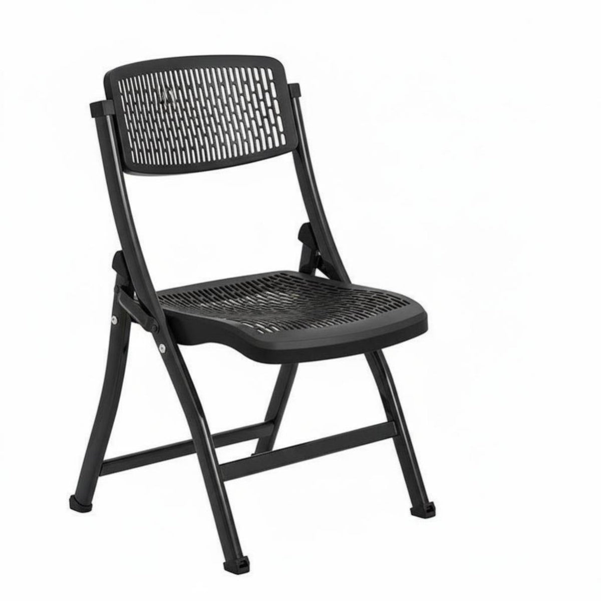 Foldable Vented Back Folding Chair With Backrest Indoor Seating Compact Desk Stool Ergonomic Design for Office Workers, Homeowners, Dorm Room, Small Areas, Garage, Outdoor Activities