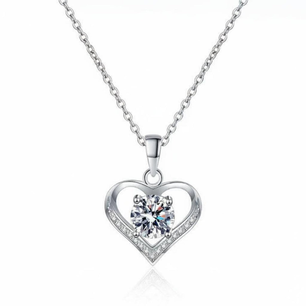 Sparkling Zirconia Heart Charm Necklace Romantic Necklace Gift Set Adjustable Chain Preserved Blossom Gift Set Long Lasting for Women, Girlfriend, Wife, Valentine's Day, Anniversary, Birthday