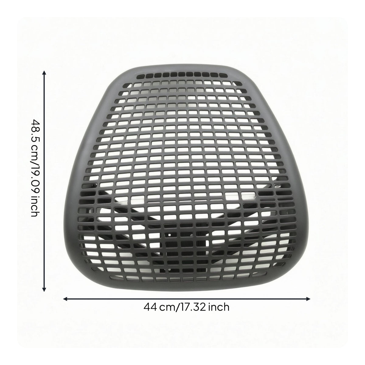 Fitness Bike Back Cushion Rounded Rectangular Mesh Back Cushion Dark Gray