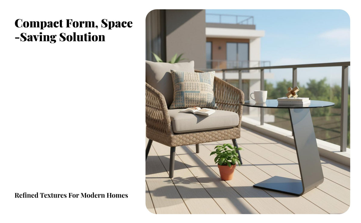 Space-Saving Modern Minimalist Table Versatile Round Glass End Table Sturdy and Stable Bedside Nightstand Waterproof for Apartment Dwellers, Homeowners, Students, Small Areas, Balcony, Bedroom, Home Office