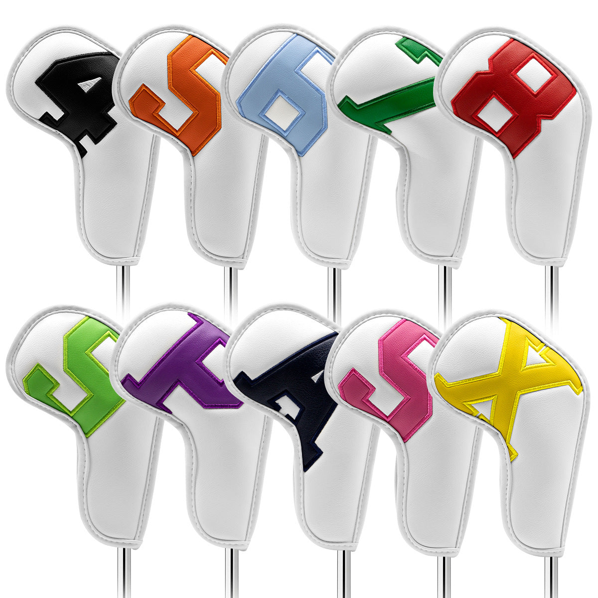 PU Golf Iron Head Cover Set (10 Pieces)