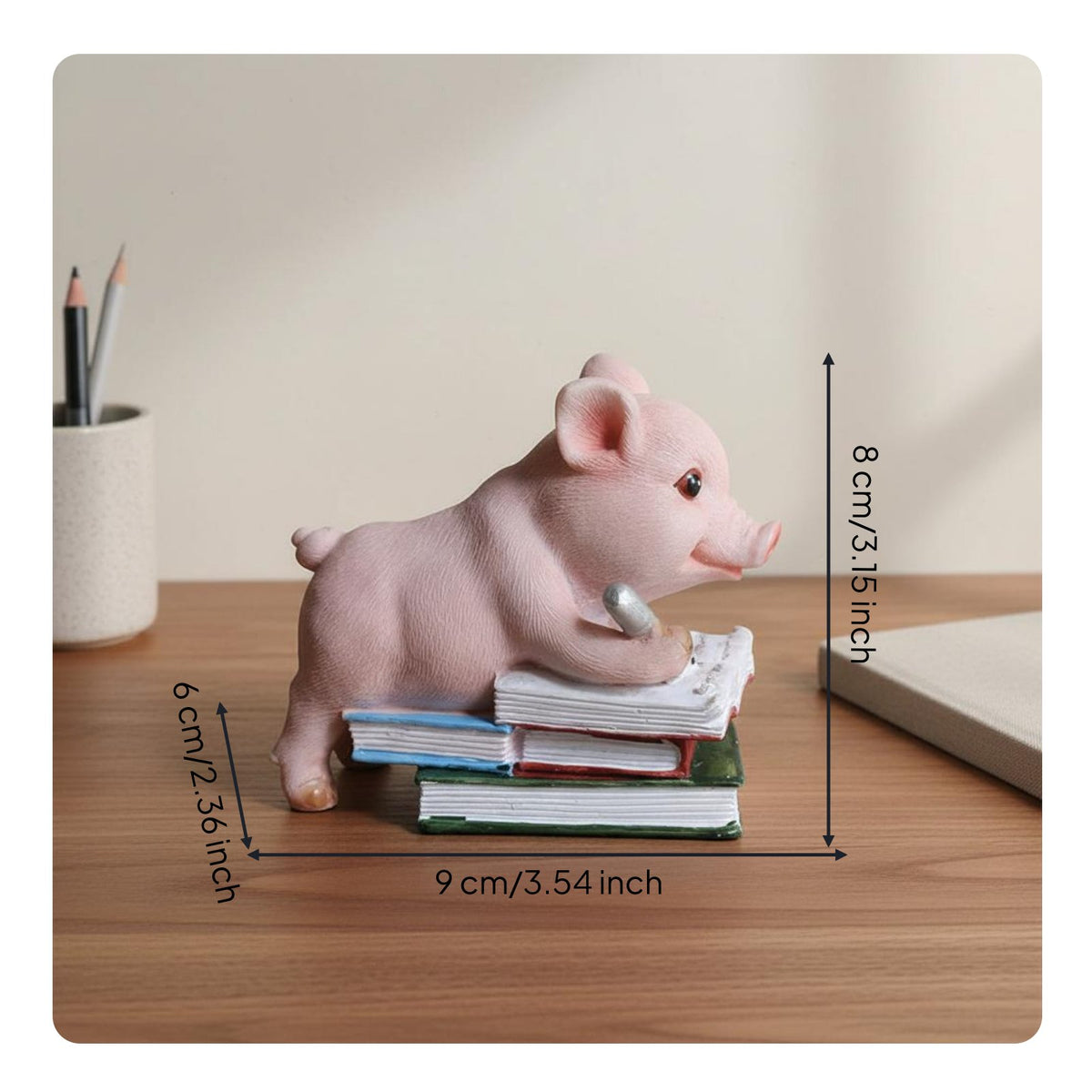 Wheelbarrow Pig Ornament Creative Gift Home Decoration Car Decor for Garden