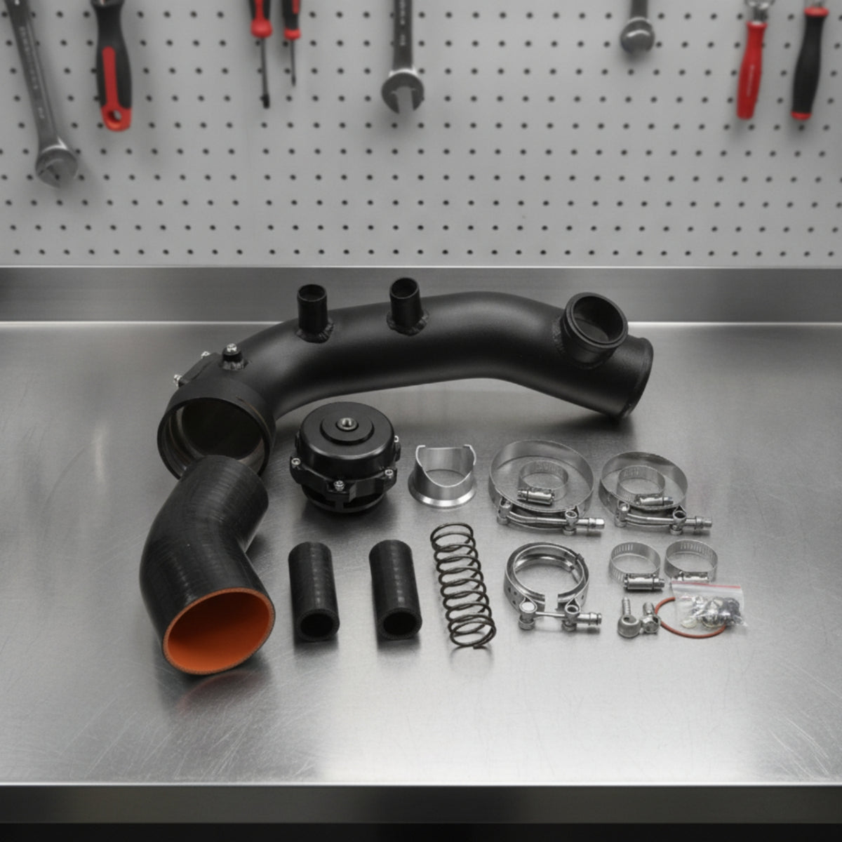 50mm Turbo Charge Intake Pipe Kit Easy Installation Turbo Intake Pipe Kit Bolt-on Long-Lasting for Engine Bay