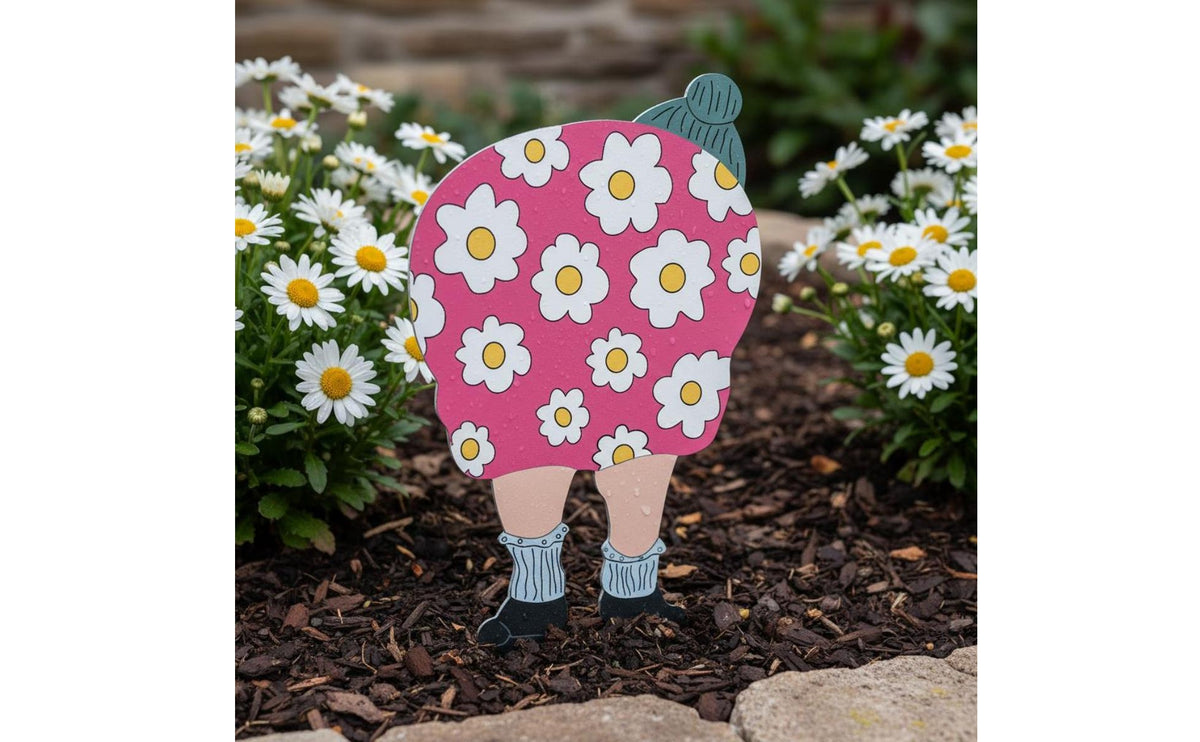 1 Piece Outdoor Yard Stake Lawn Decoration Floral Dress Sculpture Iron Garden Figure Rugged Wrought Iron Construction Suitable for Outdoor Scenes Gift Giving Patio Gardens 12in