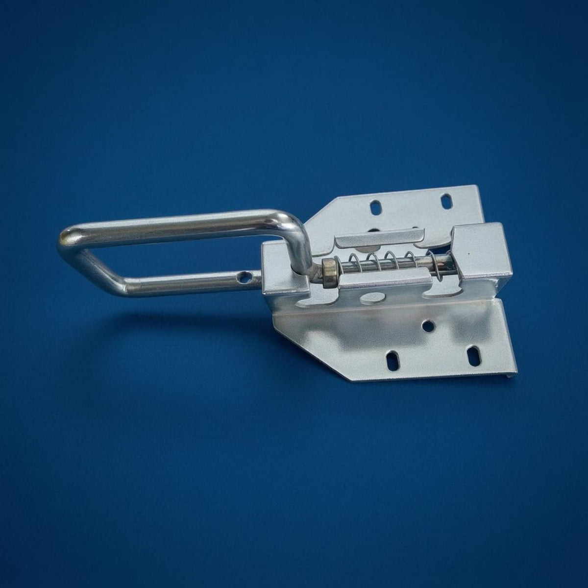 U-Shaped Handle Manual Metal Door Latch Locking Rod Galvanized Steel Latch Punched Mounting Holes Garage Door Slide Lock for Industrial Doors