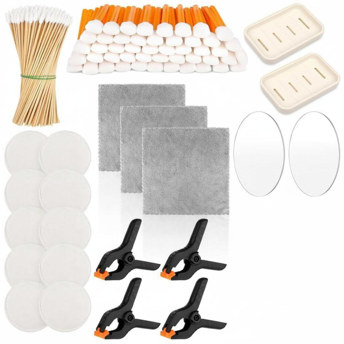 611 Pieces Lint-Non-Lint Card Cleaning and Flattening Tool Set Soft Microfiber Trading Card Care Set Good Absorbency