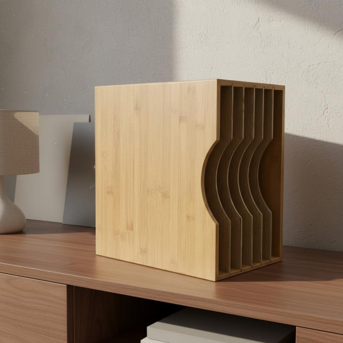 Vinyl Album Storage Rack Solid Wood Wooden LP Holder Vintage Design